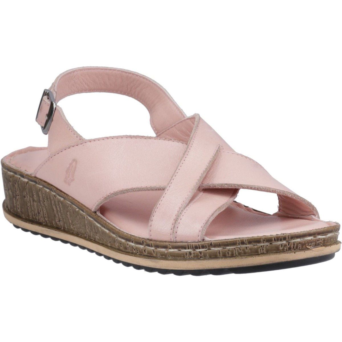 Leder-Keilsandalen mit Überkreuz-Riemen