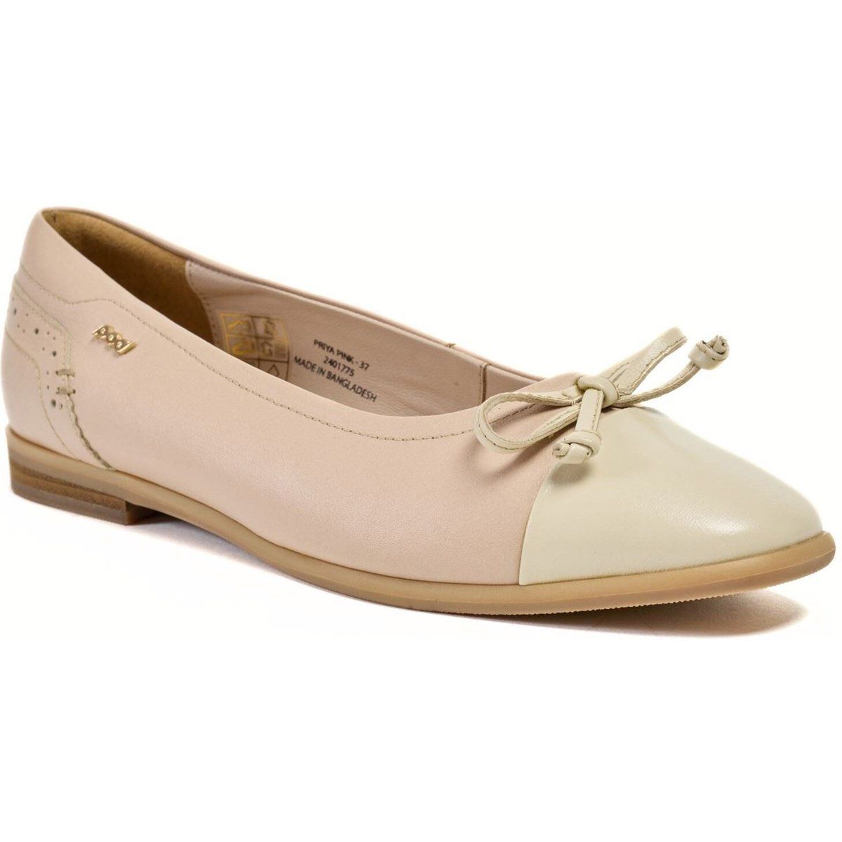 Elegante Leder-Ballerinas mit Kappe