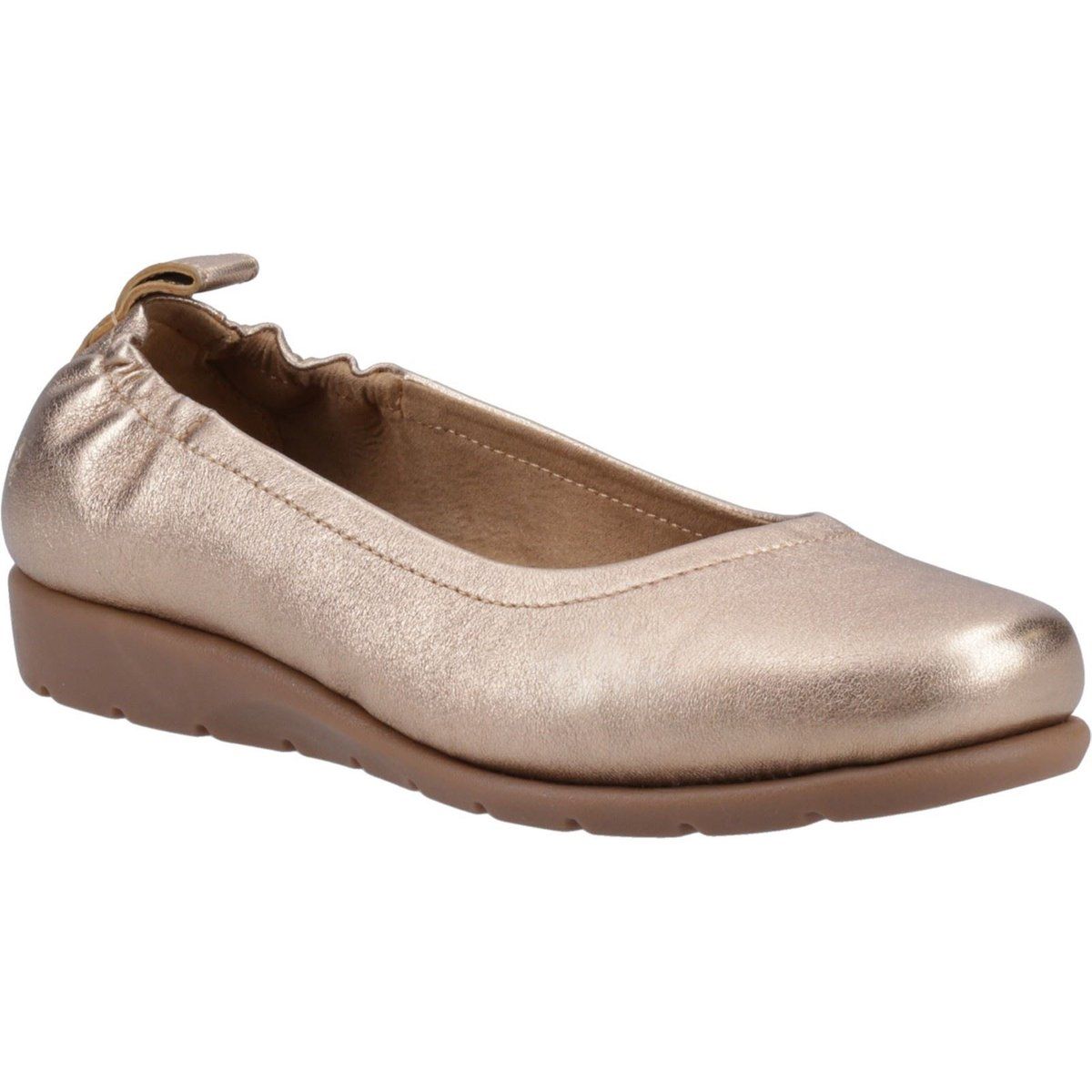 Bequeme Leder-Ballerinas in Metallic-Optik