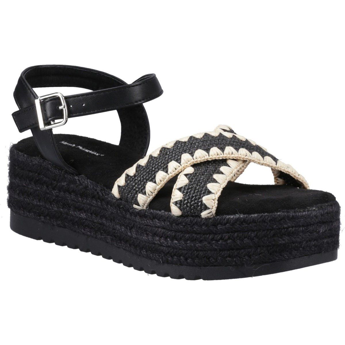 Geflochtene Plateau-Espadrille-Sandalen
