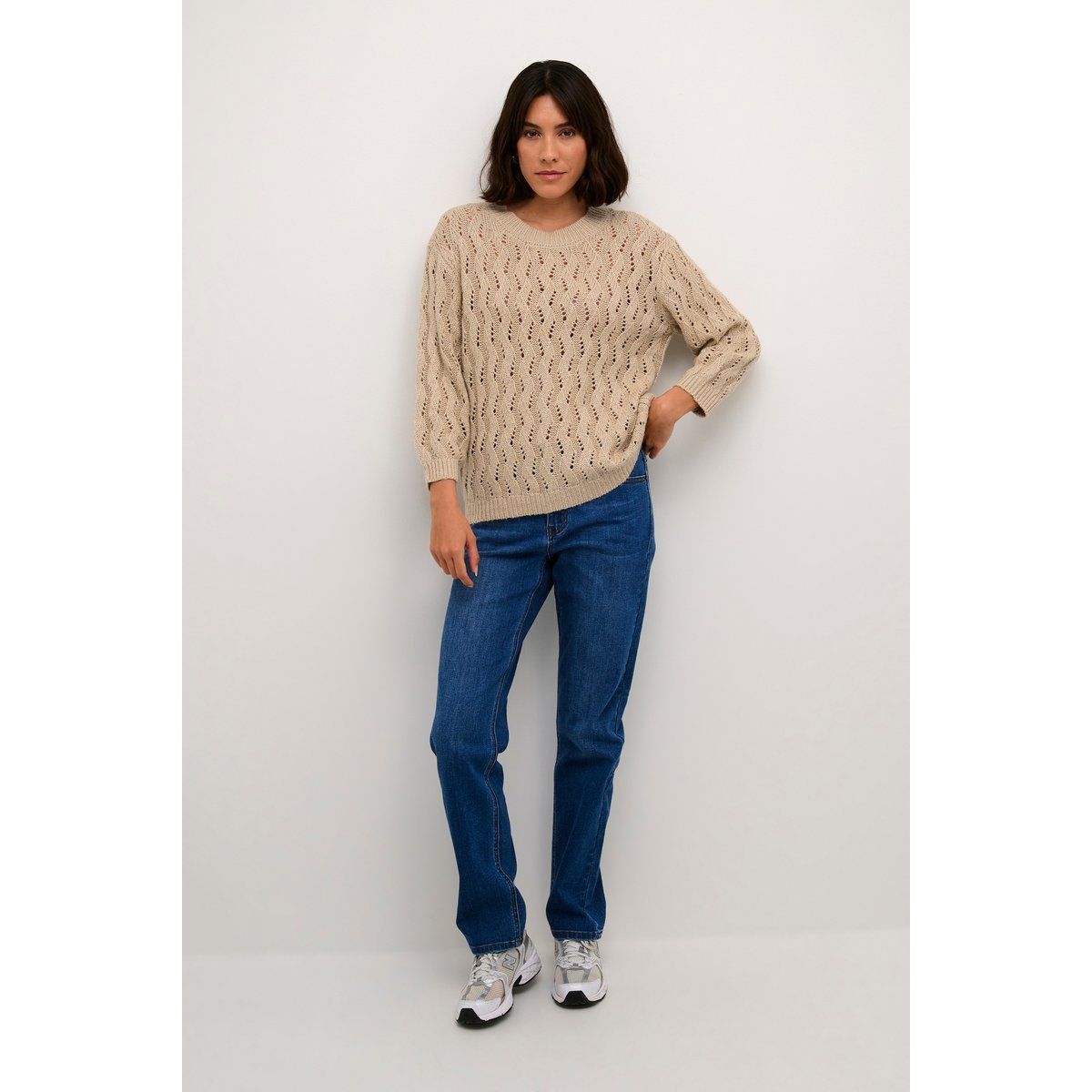 Strukturierter Pullover mit Lochmuster