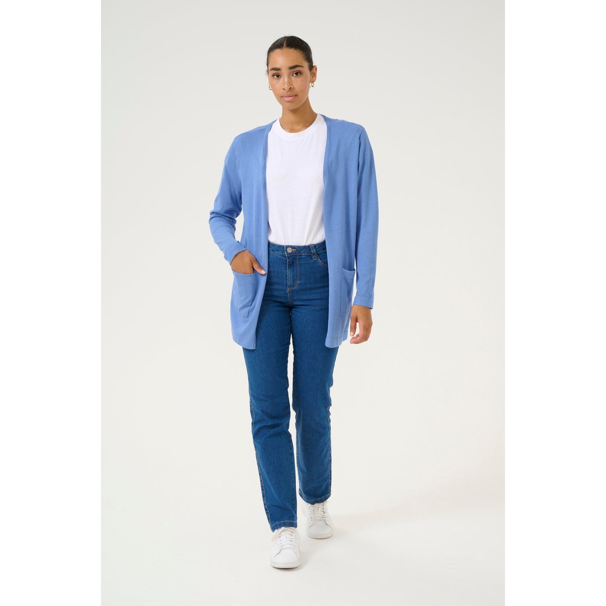 Lockerer langer Strickcardigan