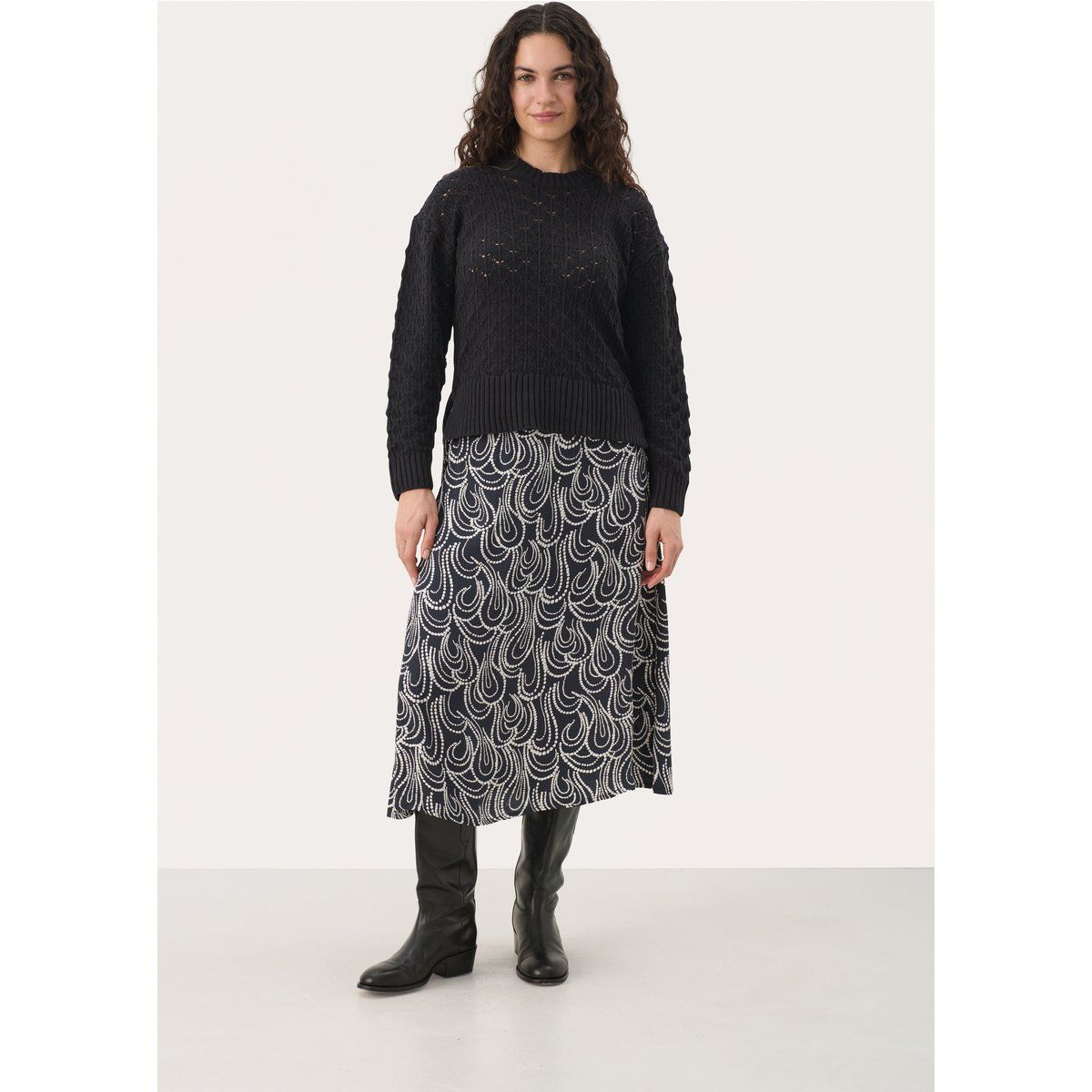 Strukturierter Strickpullover mit gerader Passform