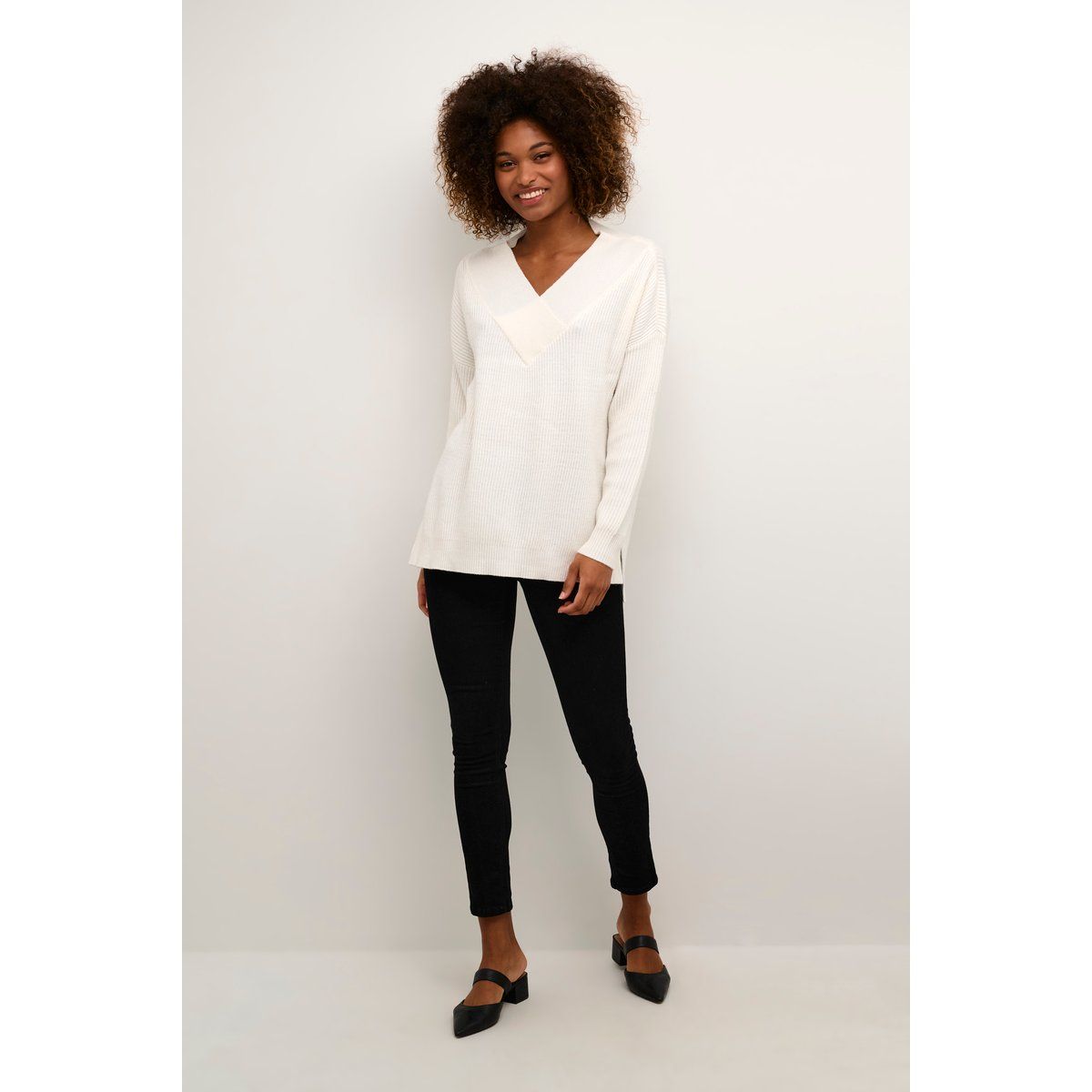 Oversize-Strickpullover mit Rippenstruktur
