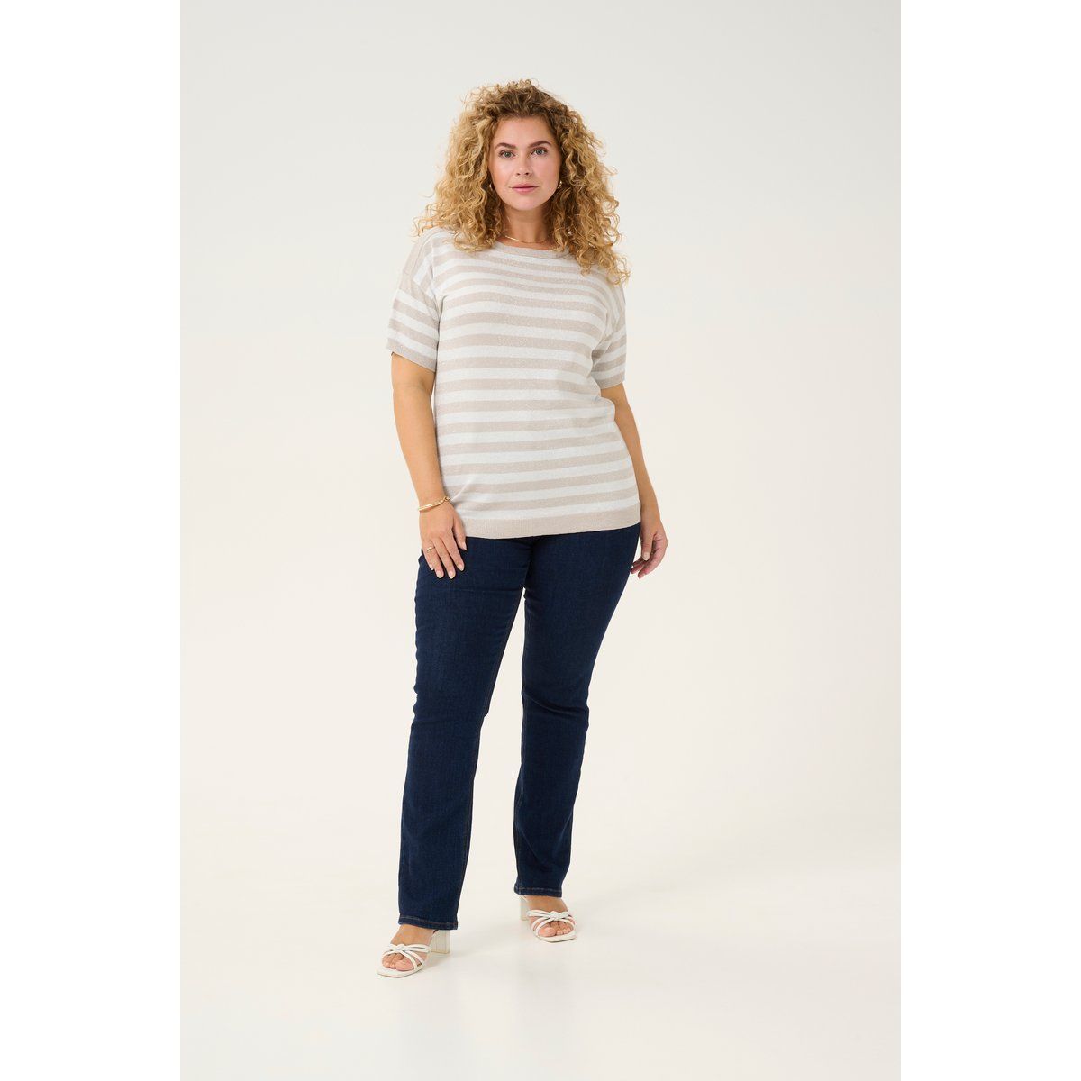 Gestreiftes Strickoberteil im Loose-Fit
