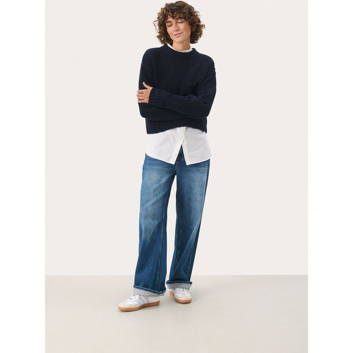 Baggy-Strickpullover aus Bio-Lammwolle