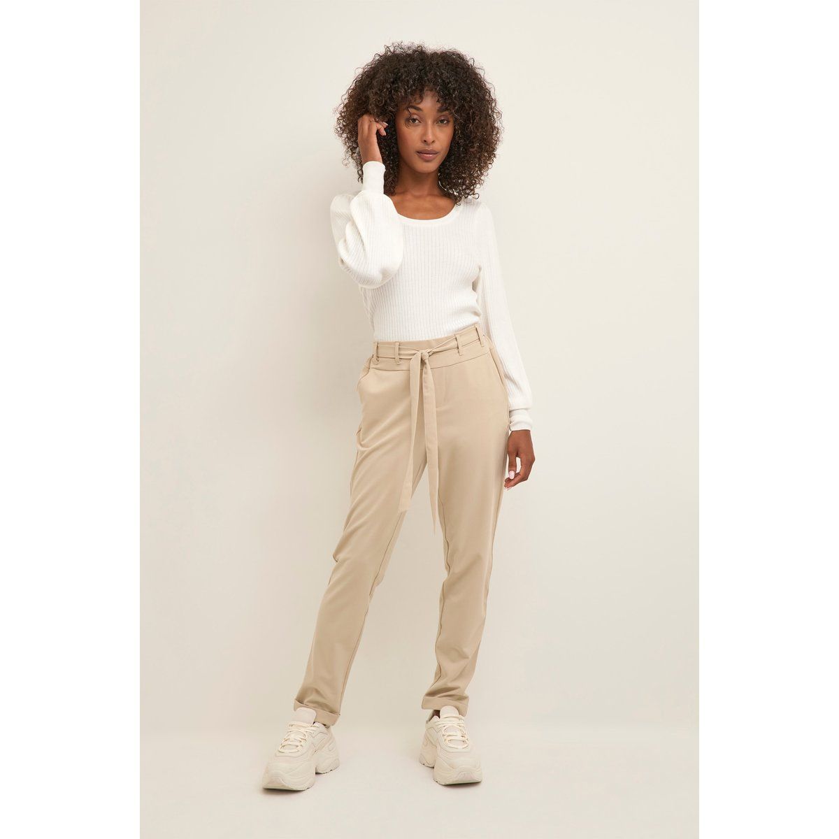 Gerippter Slim Fit Strickpullover