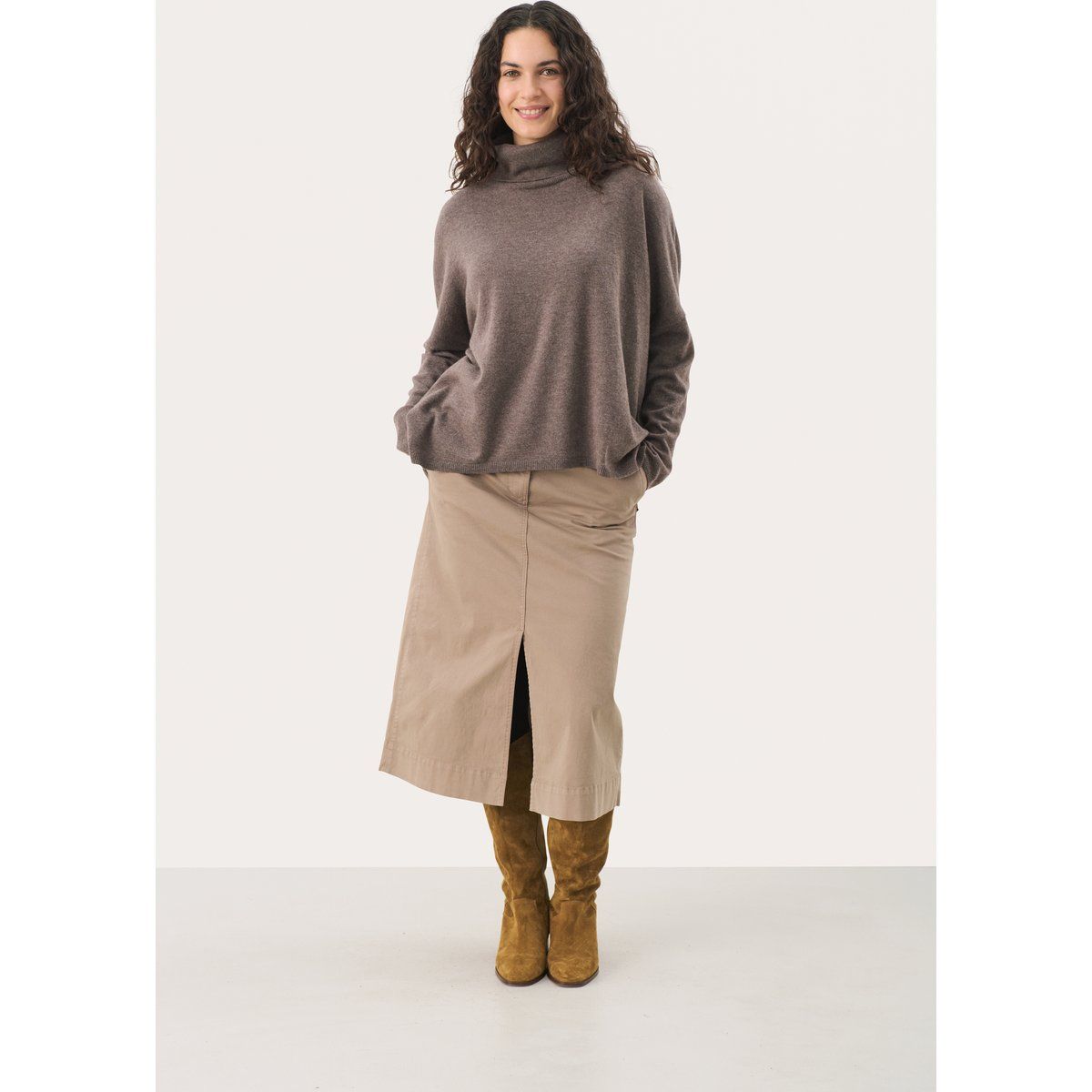Lockerer Rollkragenpullover aus Woll-Kaschmir-Mix