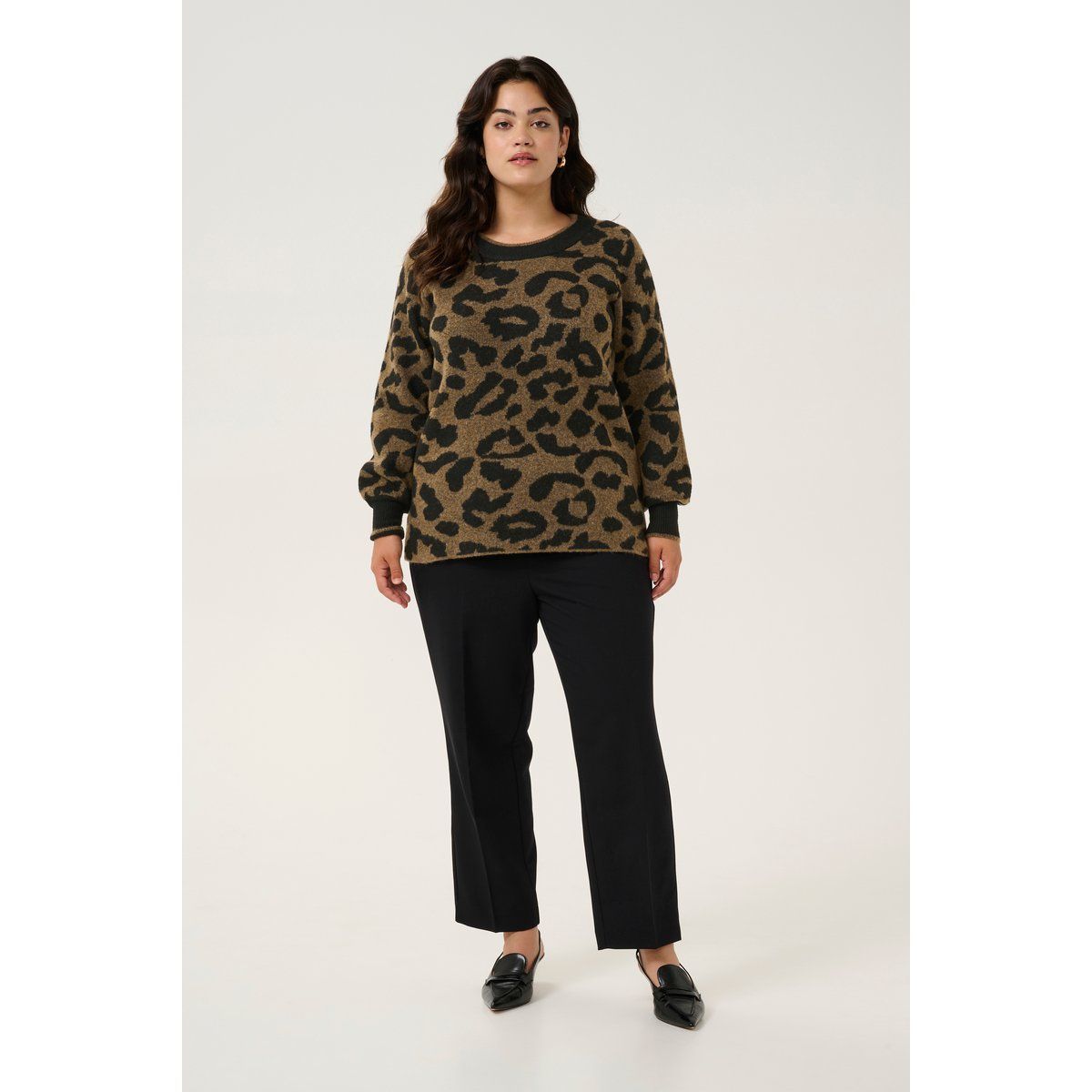 Strickpullover mit Leoparden-Print