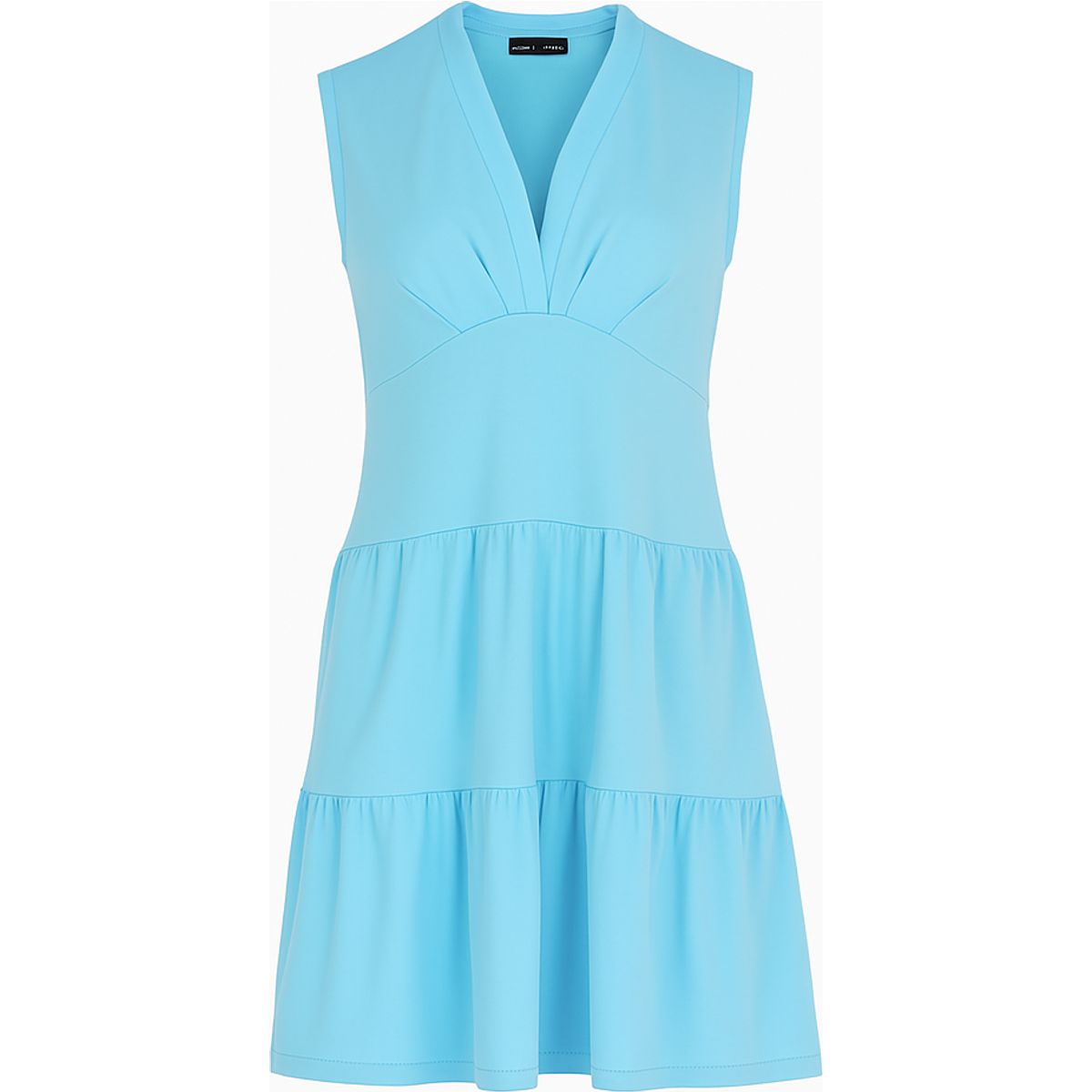 Gestuftes Jerseykleid mit V-Ausschnitt