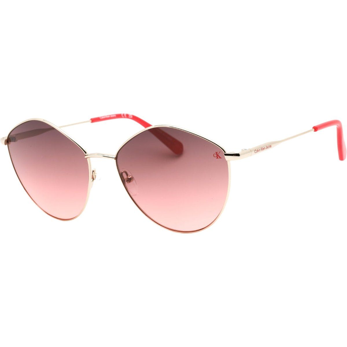 Geometrische Sonnenbrille mit Farbverlauf und Goldrahmen