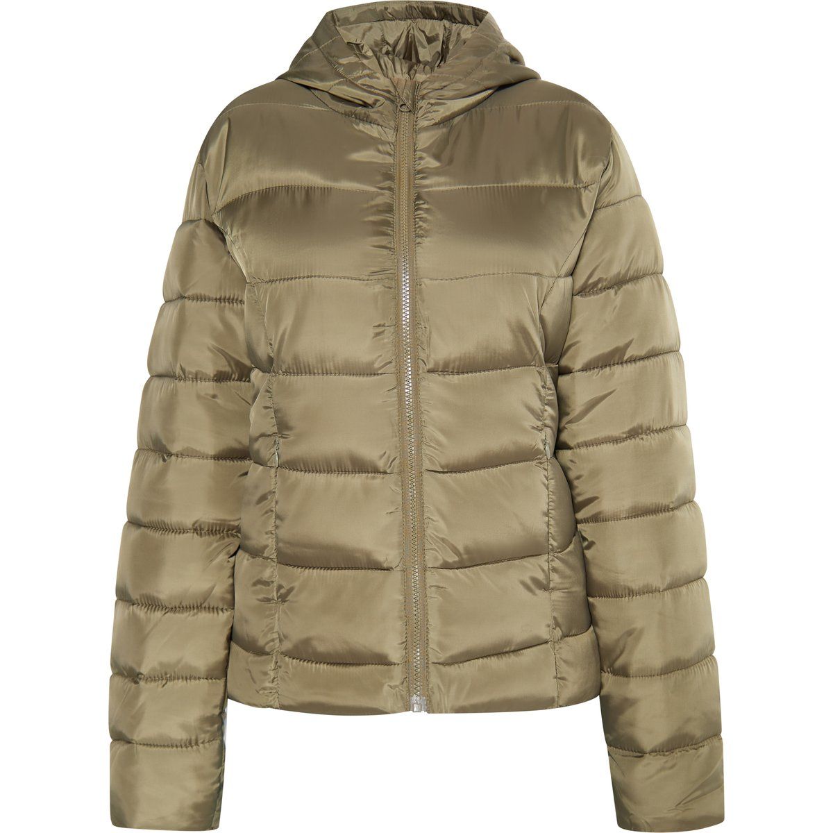 Schimmernde Steppjacke mit Kapuze
