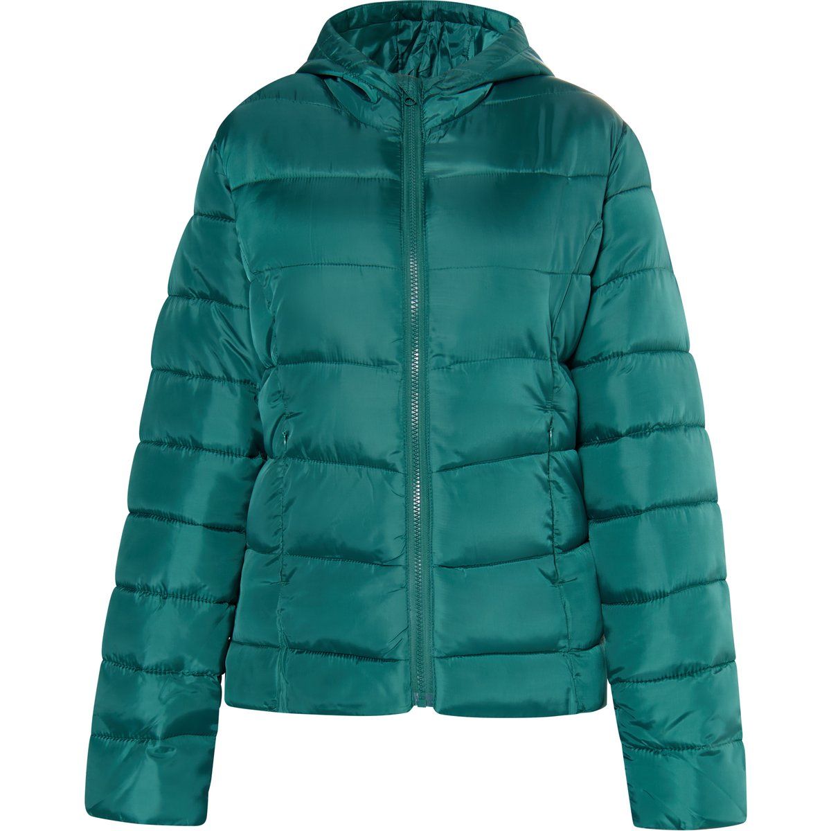 Schimmernde Steppjacke mit Kapuze