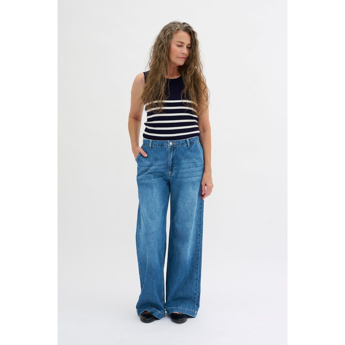 Loose-Fit Jeans mit hoher Taille