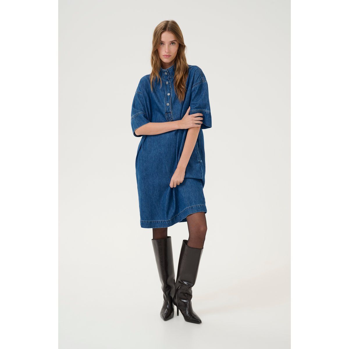 Denim-Tunika-Kleid in Baggy-Passform