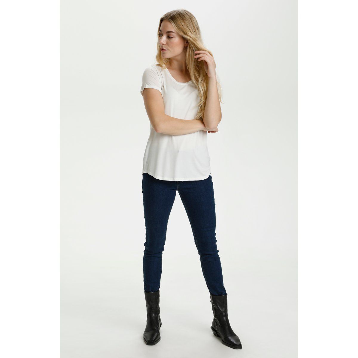 Weiches Viskose-T-Shirt mit Rundhals