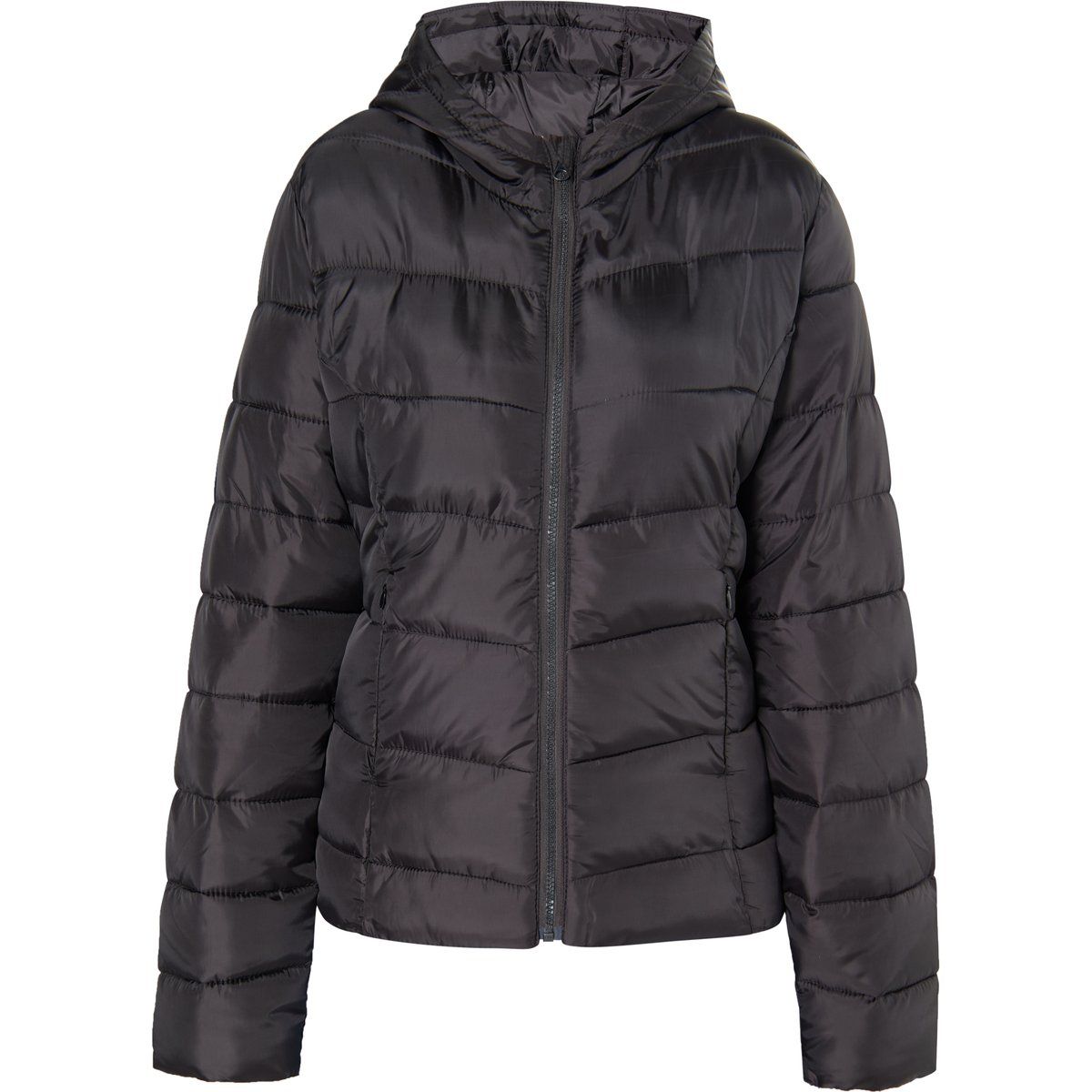 Schimmernde Wattierte Steppjacke mit Kapuze