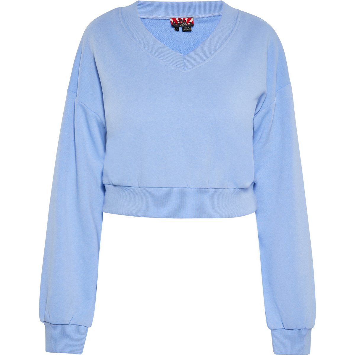 Verkürzter Relaxed-Pullover mit V-Ausschnitt