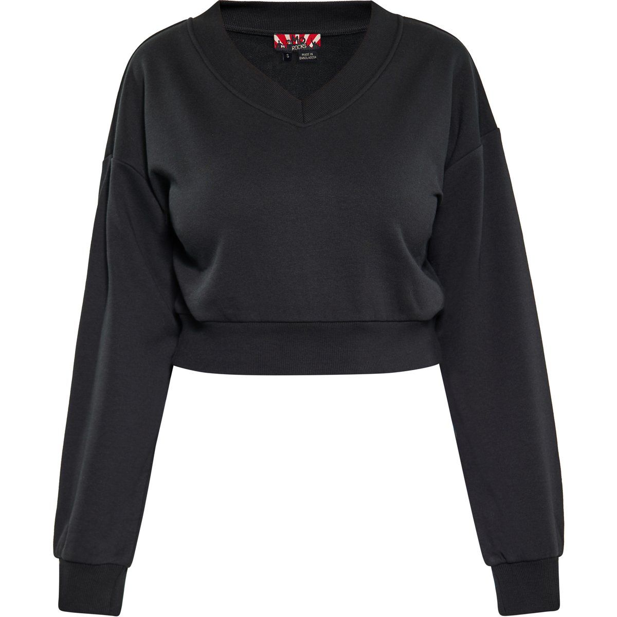 Verkürztes Sweatshirt mit V-Ausschnitt