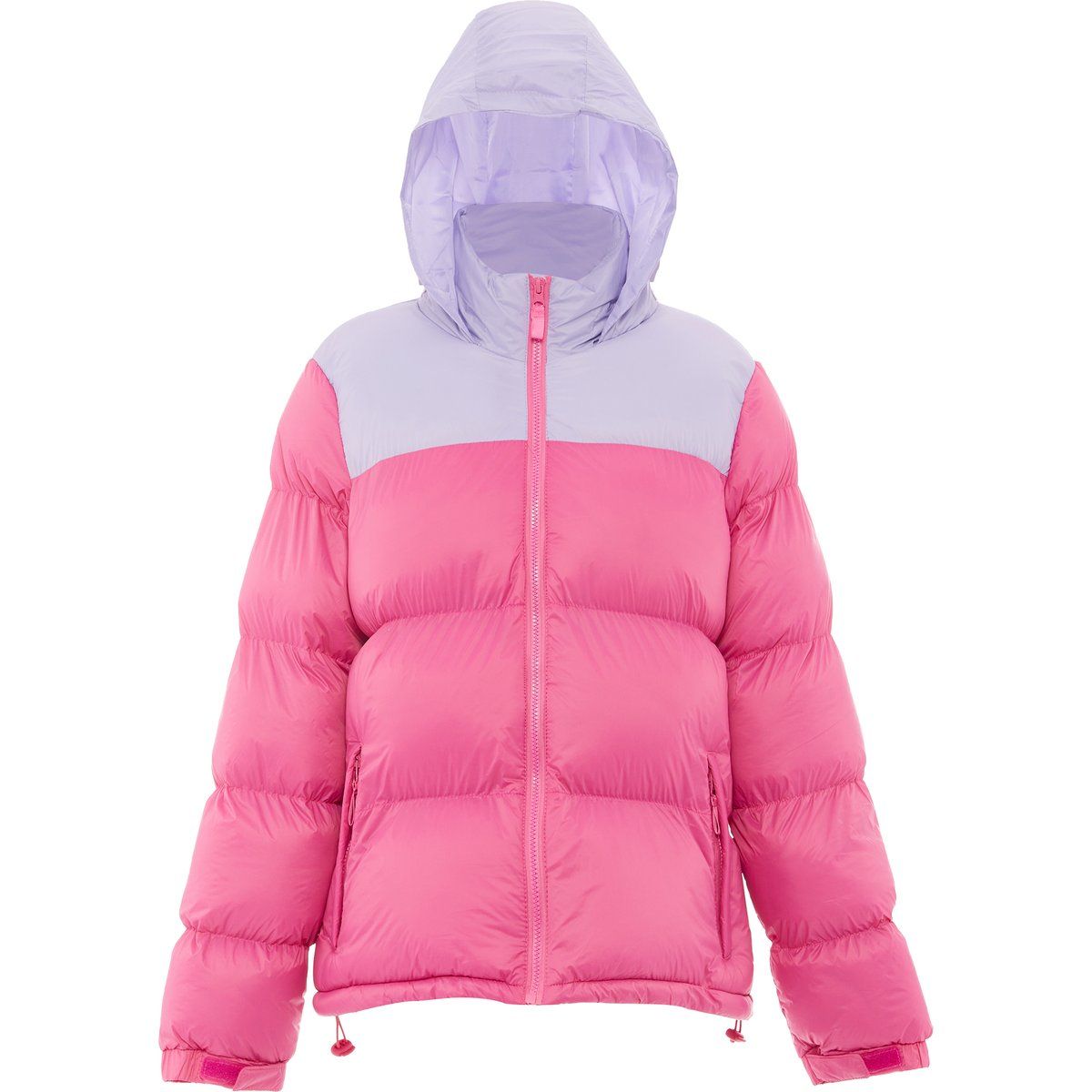 Zweifarbige Wattierte Pufferjacke