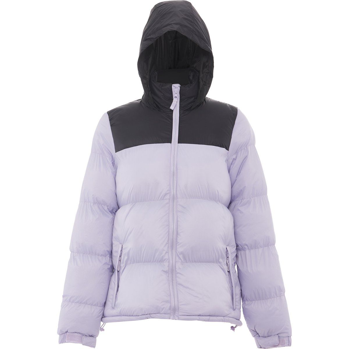 Wattierte Bicolor-Steppjacke mit Kapuze