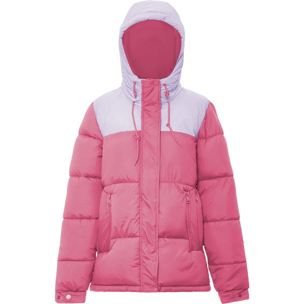 Pufferjacke mit Kapuze und Color-Blocking