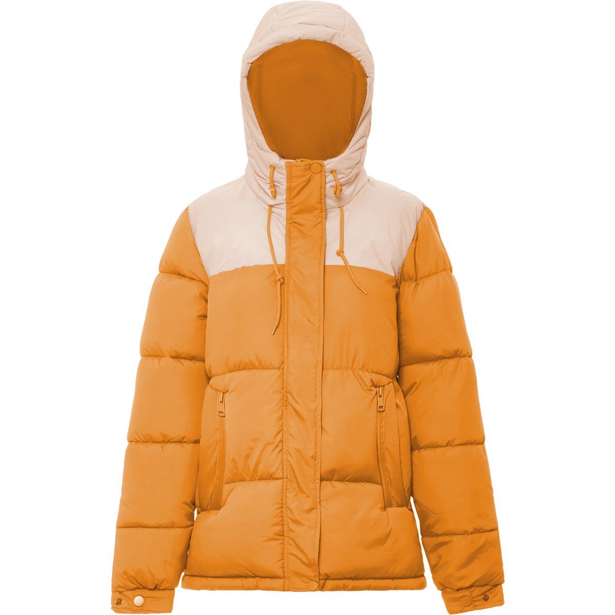 Zweifarbige wattierte Pufferjacke