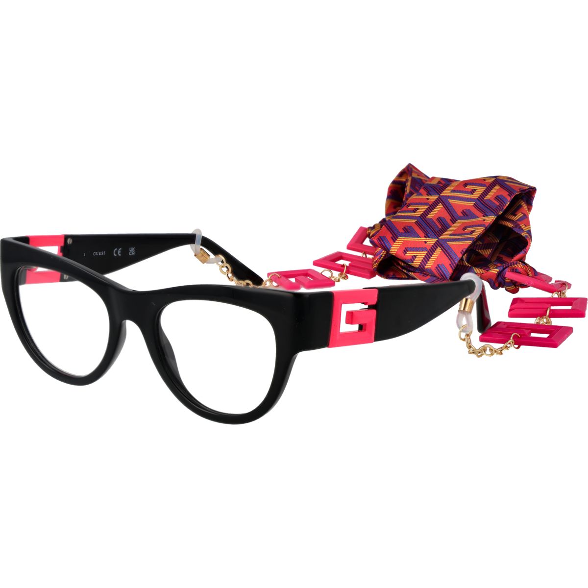 Cat-Eye Brillenrahmen mit Tuchkette