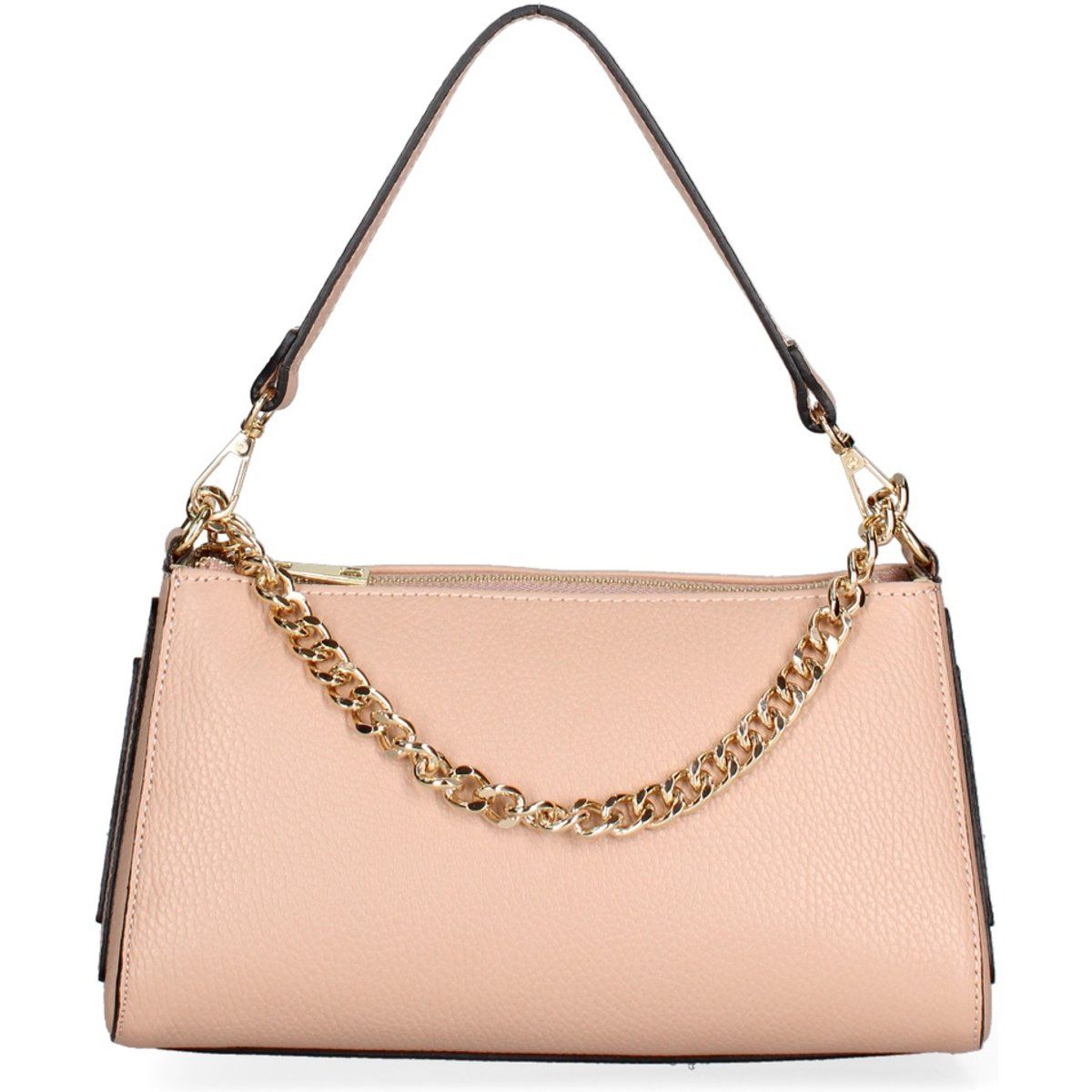 Elegante Lederhandtasche mit goldener Kette