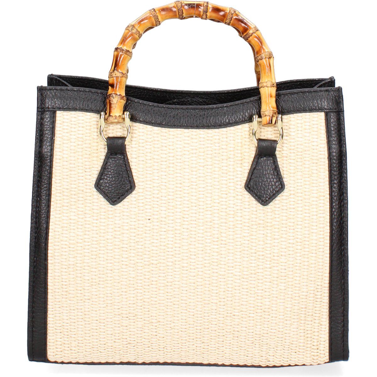 Stroh-Shopper mit Bambus-Griffen