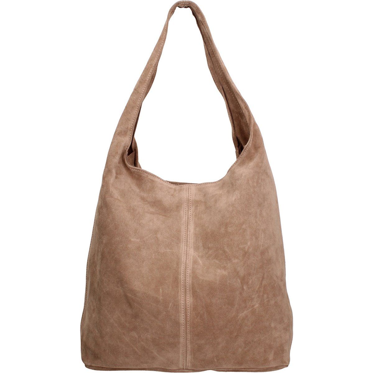 Weiche Wildleder-Schultertasche im Beutel-Stil