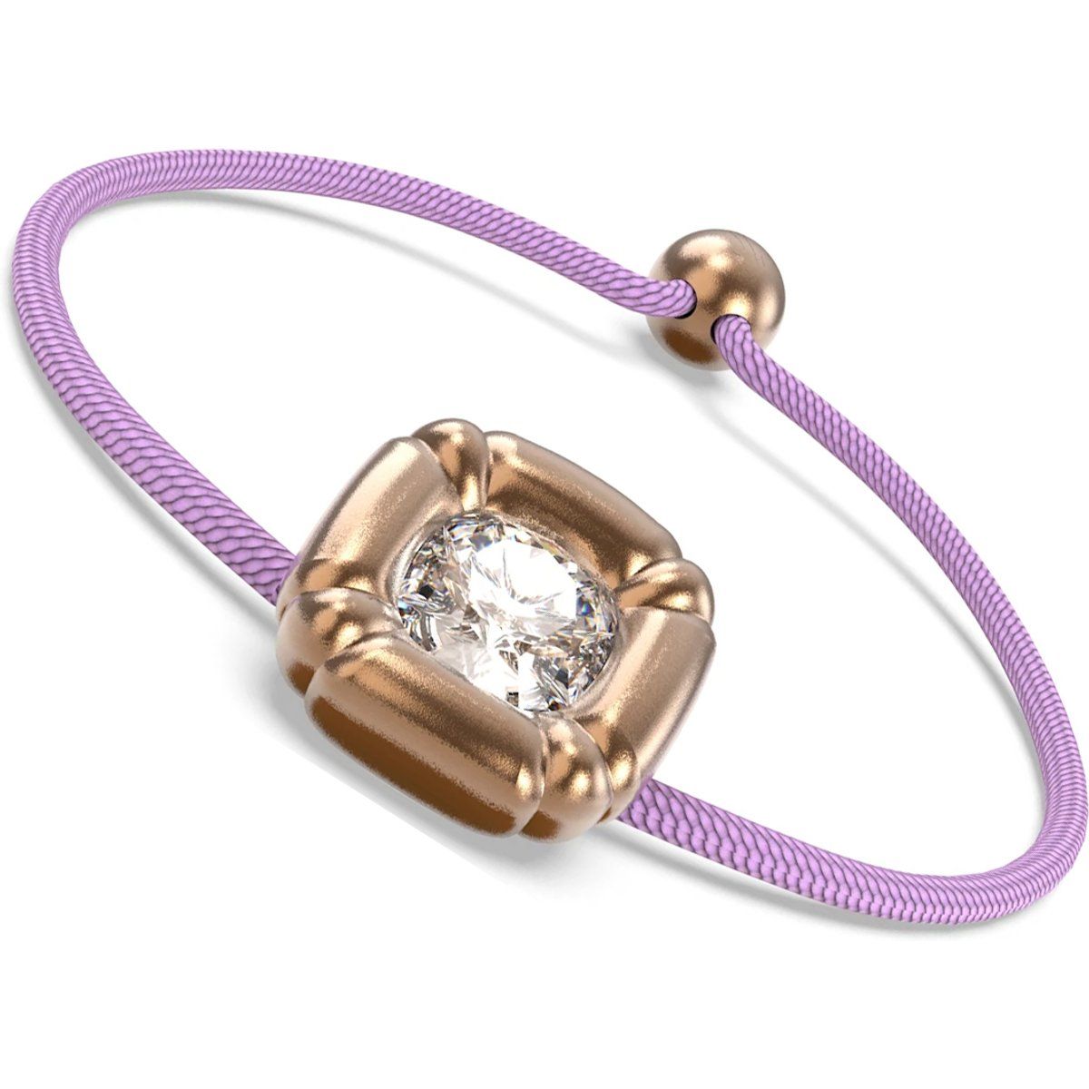Kordelarmband mit Kristall im Kissenschliff