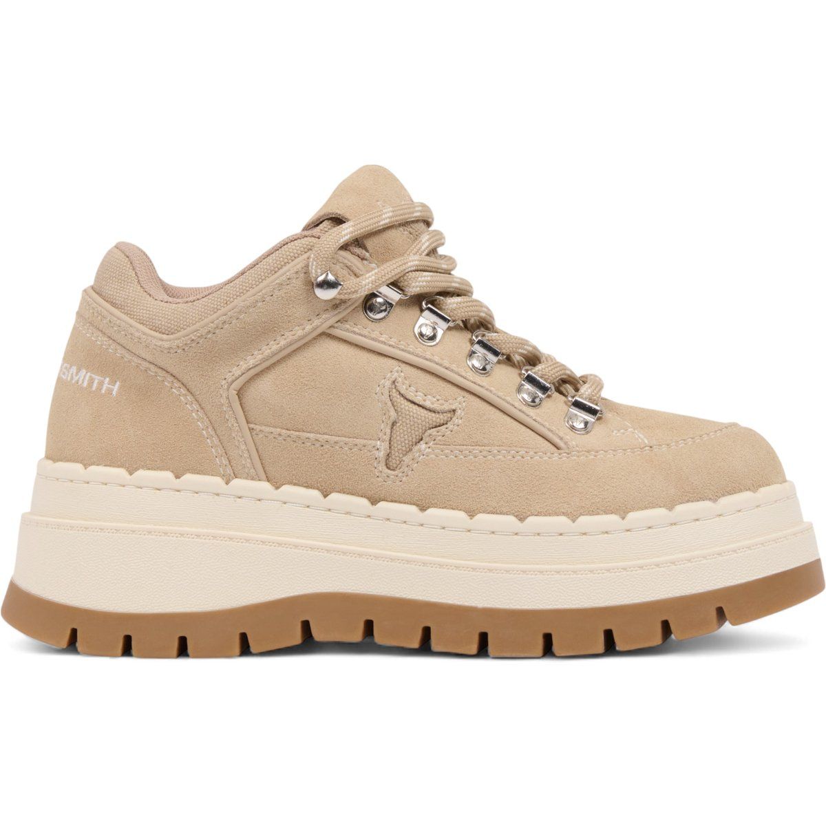 Klobige Wildleder-Plateausneaker im Wander-Stil
