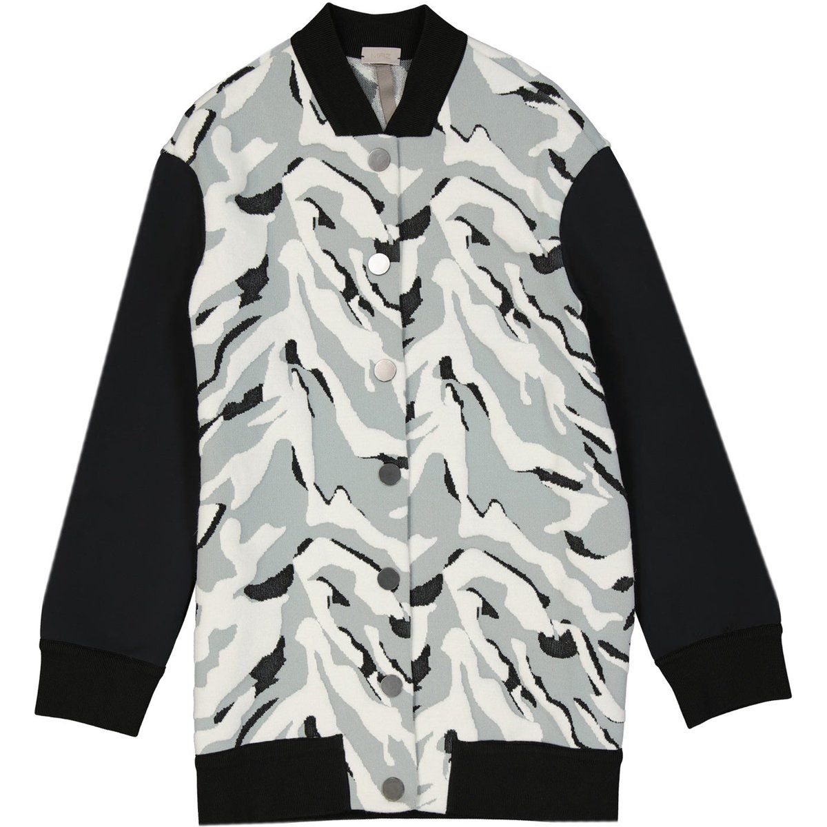 Mantel aus Wollmischung mit abstraktem Muster