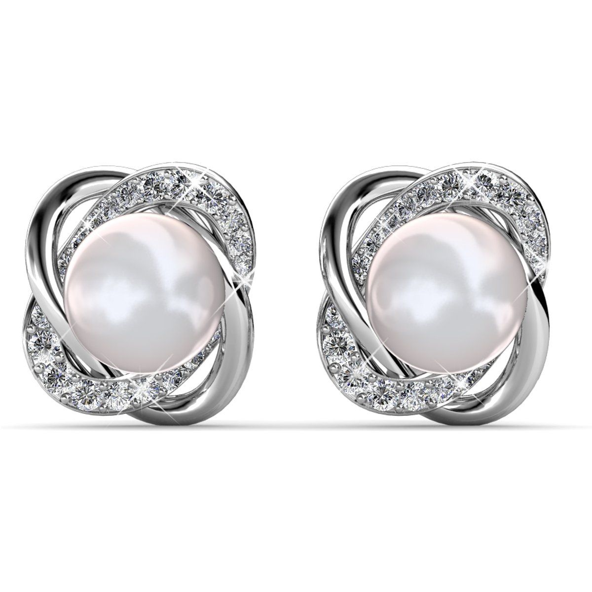 Elegante Perlen- und Kristallknoten-Stecker