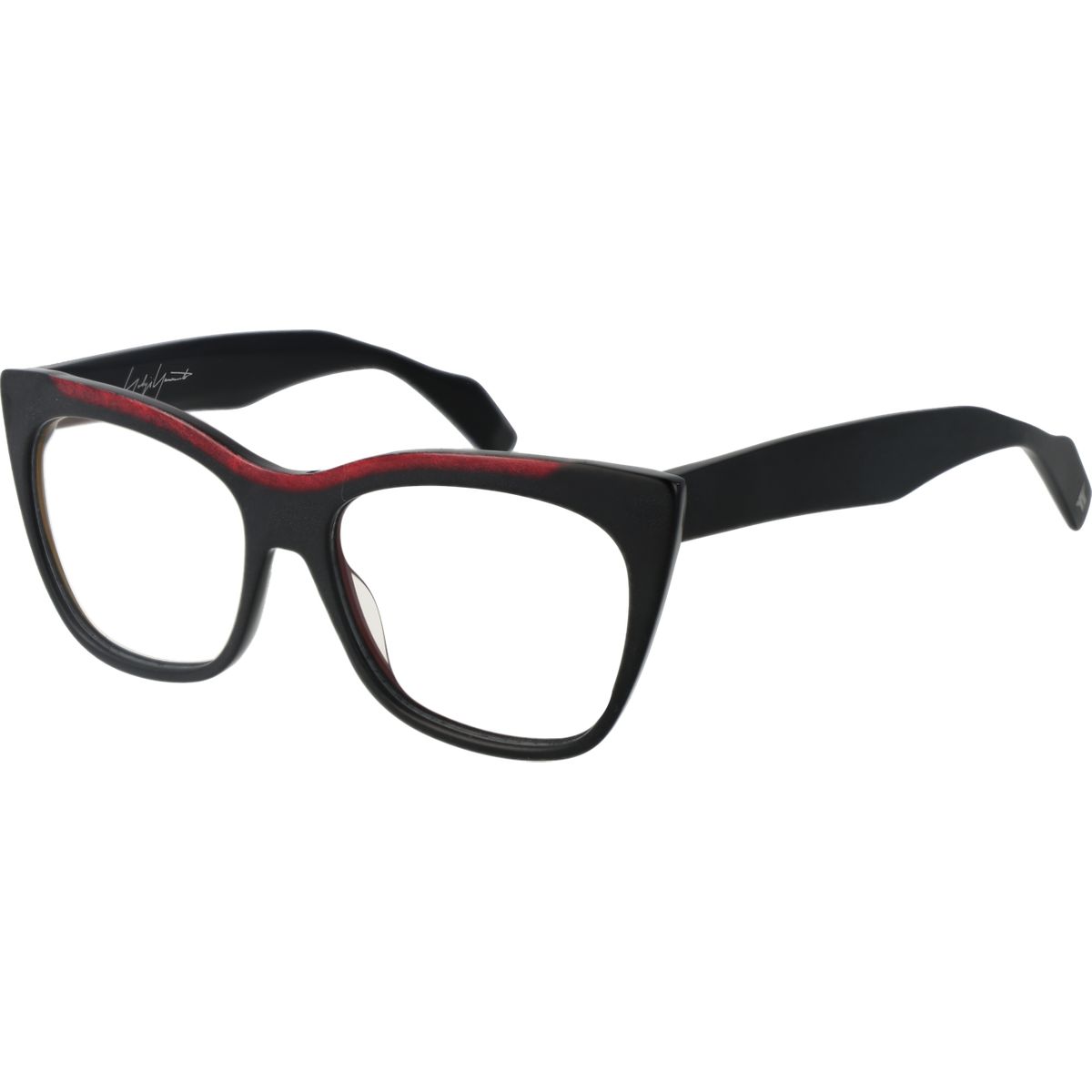 Cat-Eye-Brille mit rotem Akzent