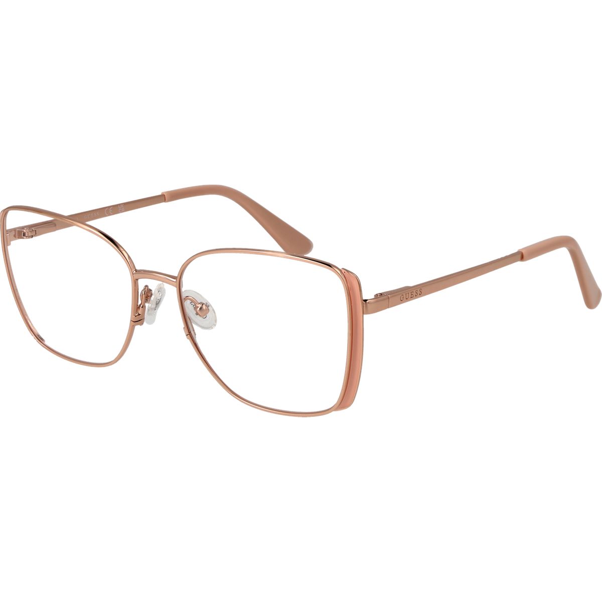 Elegante quadratische Fassung in Roségold