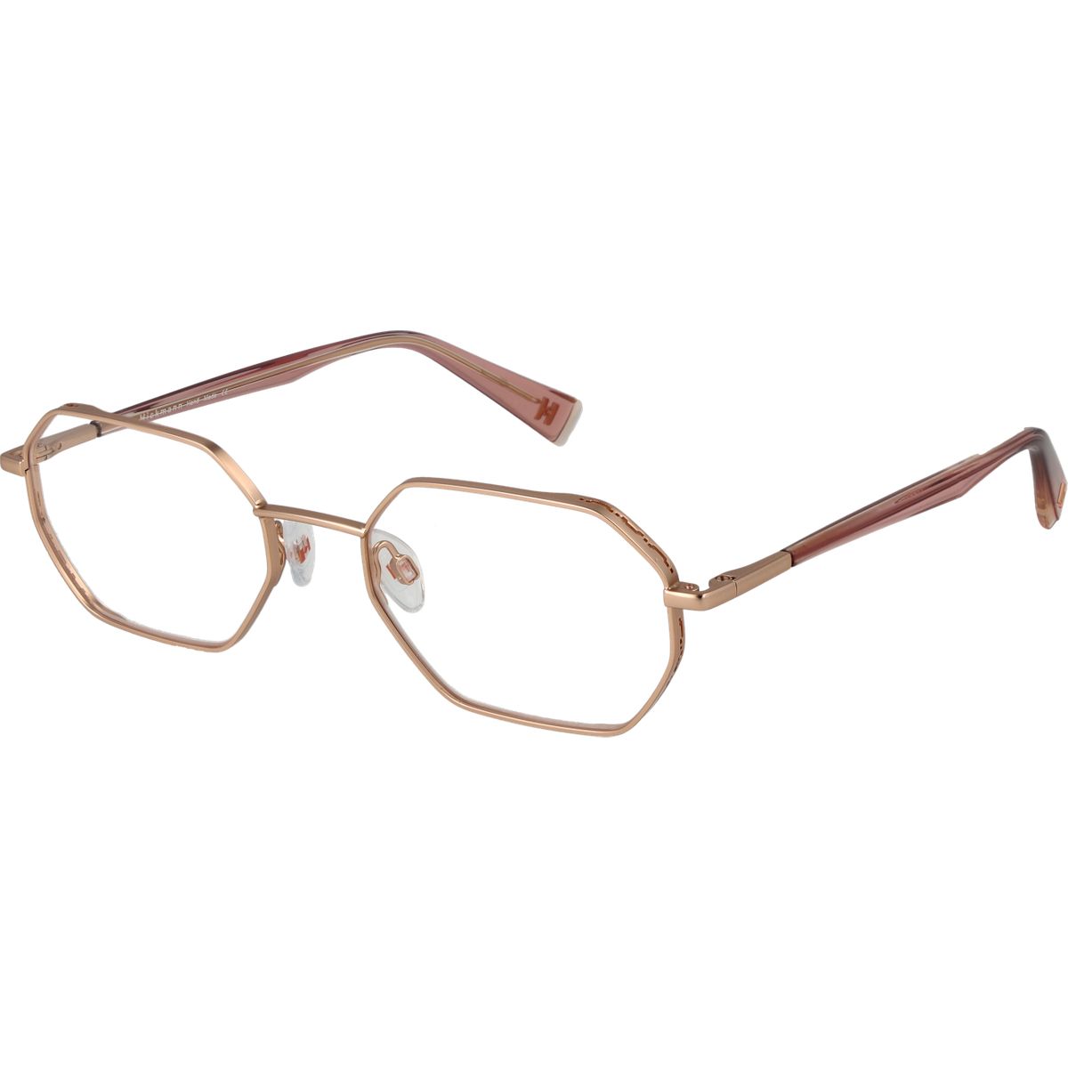 Geometrische Roségoldene Metallbrille