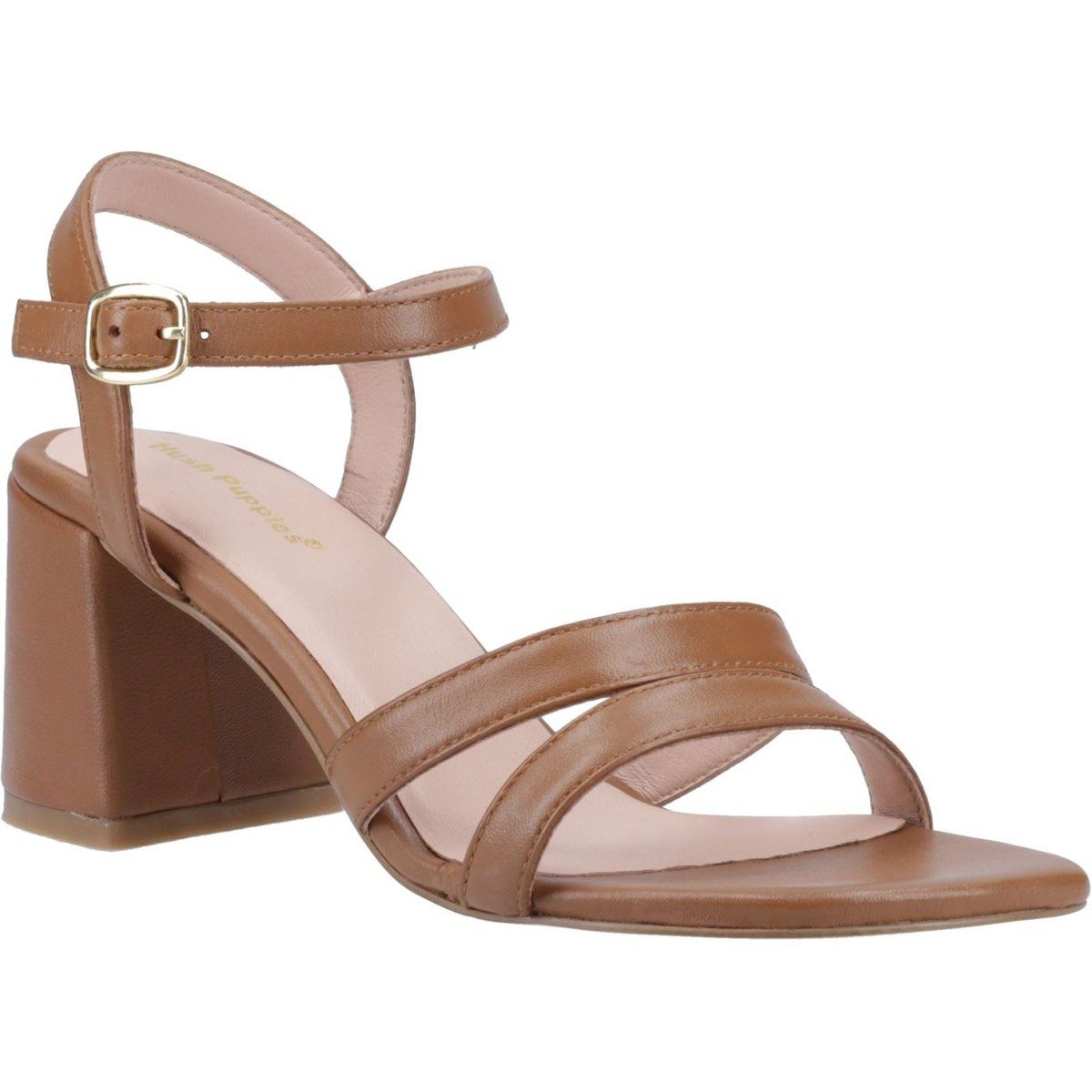 Leder-Sandalen mit Blockabsatz und Riemchen