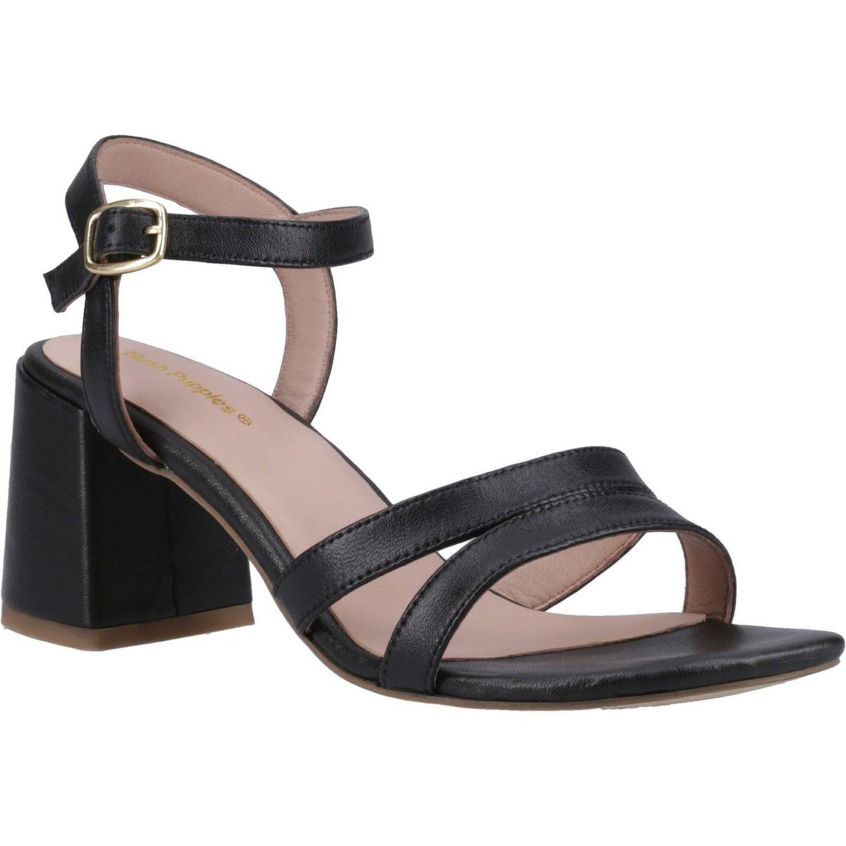 Riemchensandalen mit Blockabsatz aus Leder