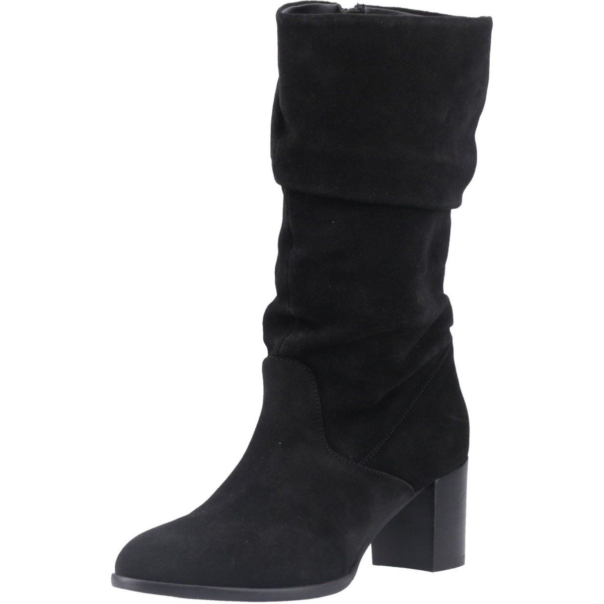Geraffte Kniehohe Wildlederstiefel