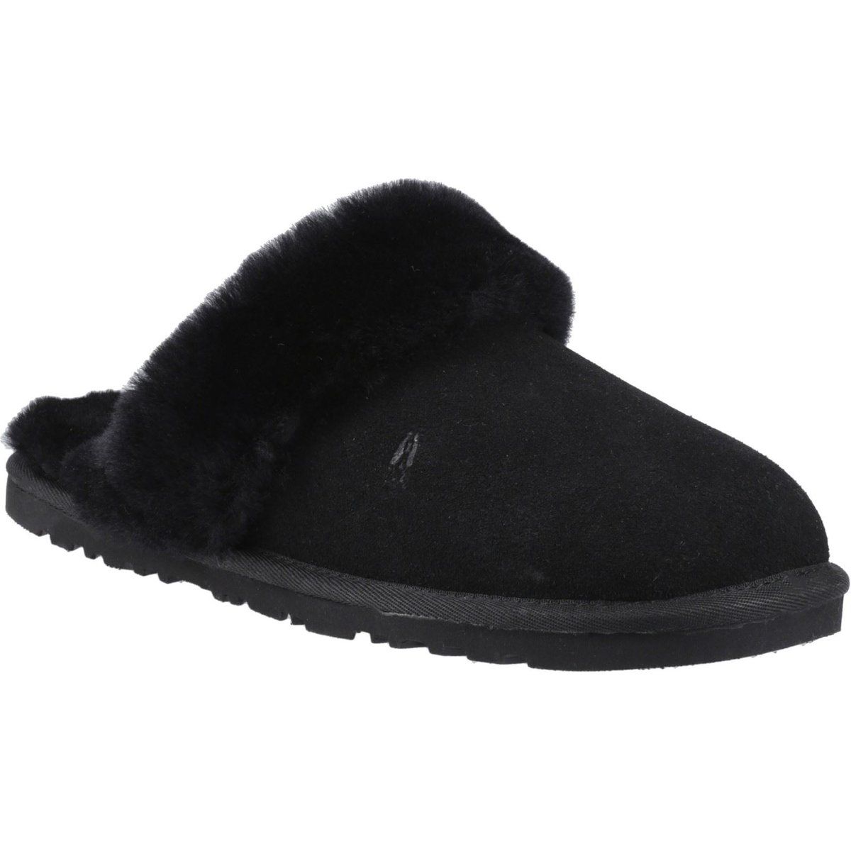 Weiche Wildleder-Hausschuhe mit Lammfell