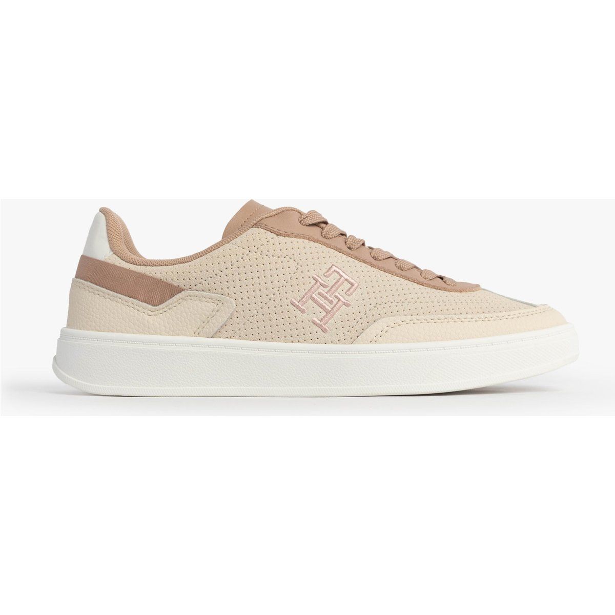 Perforierte Leder-Sneaker mit Monogramm