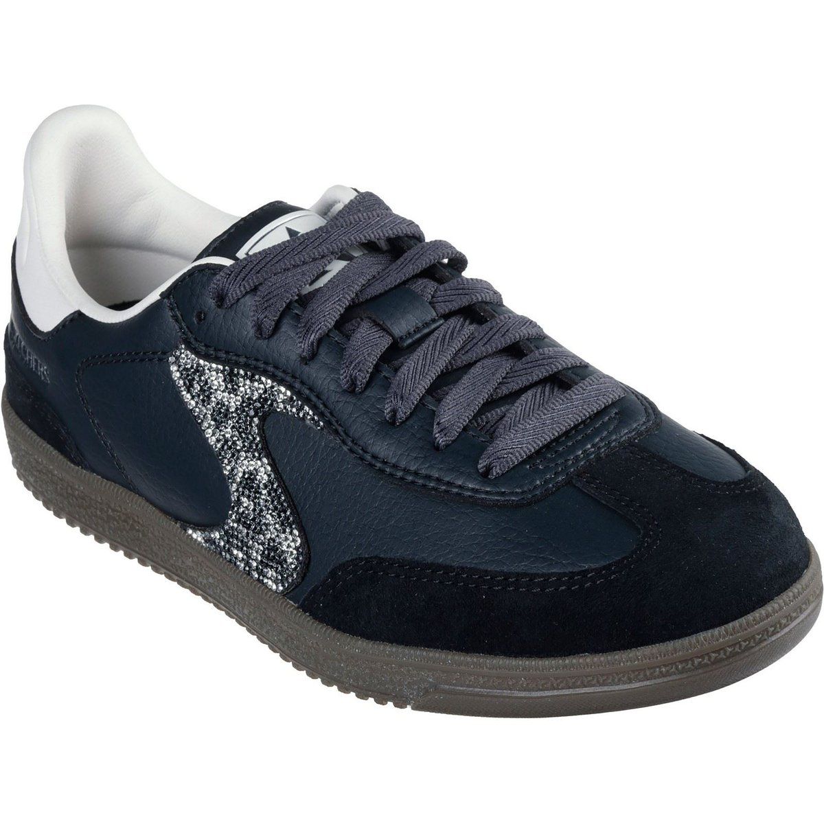 Court-Sneaker aus Leder mit Strasssteinen
