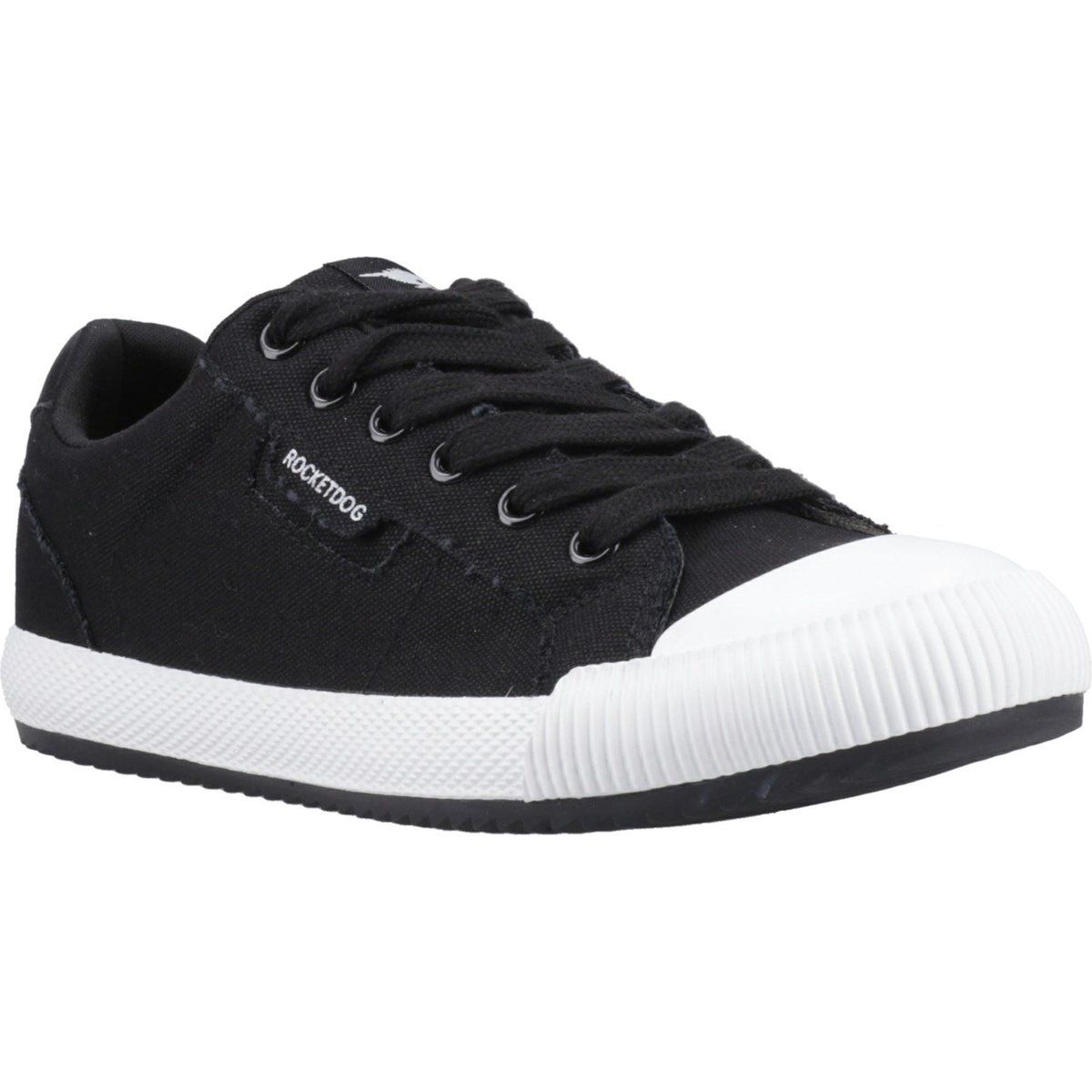 Canvas Low-Top Sneaker mit gerippter Kappe