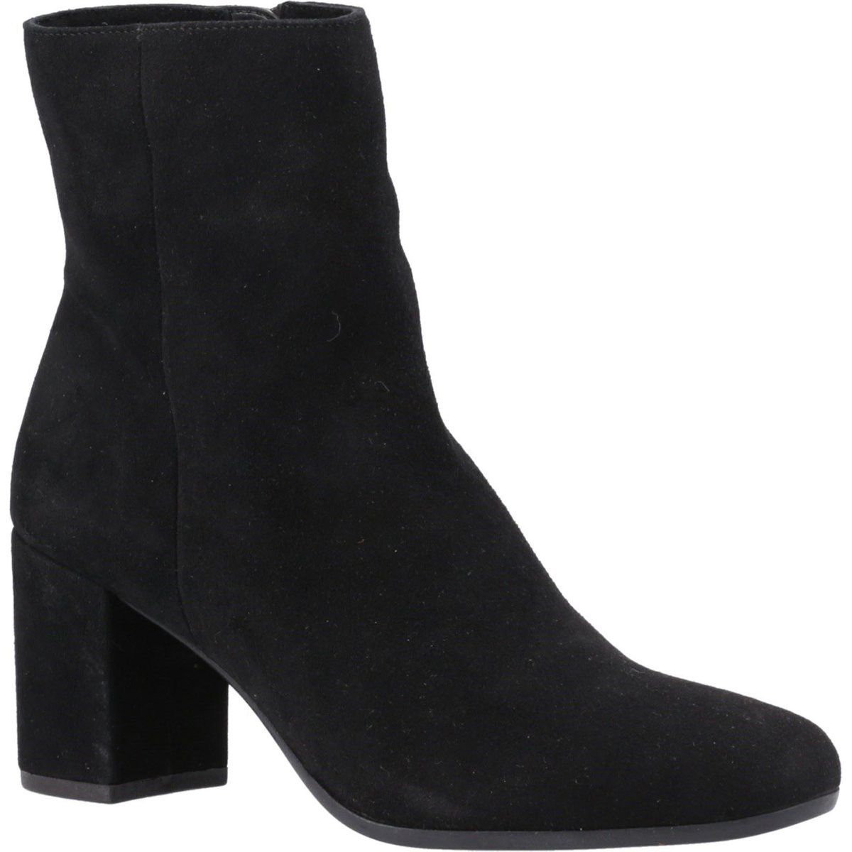 Klassische Wildleder-Stiefeletten mit Blockabsatz