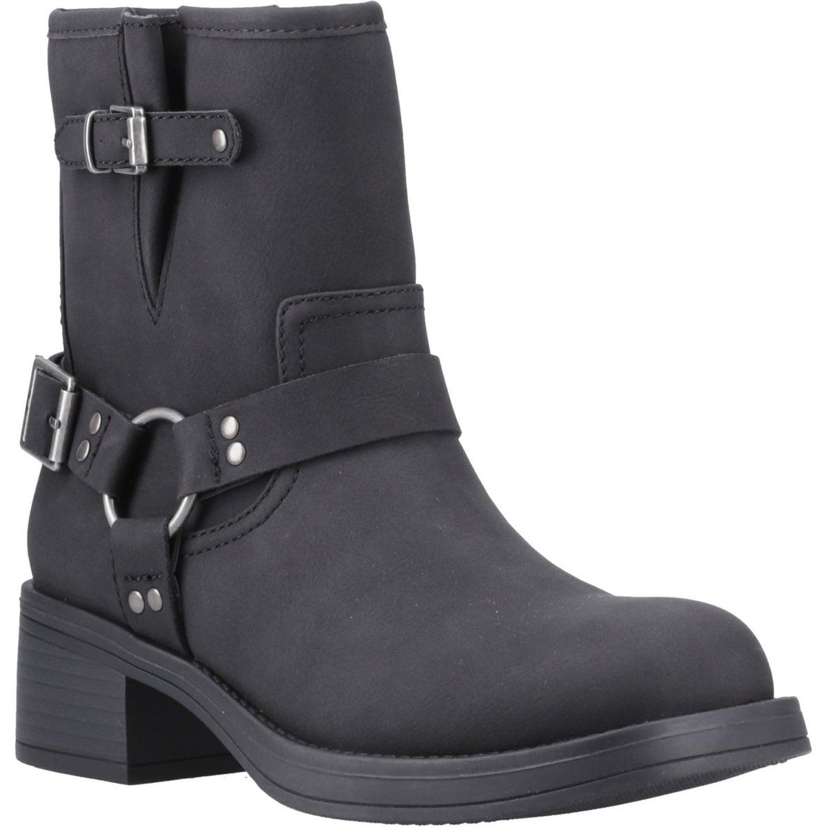 Biker-Stiefeletten mit Harness-Detail
