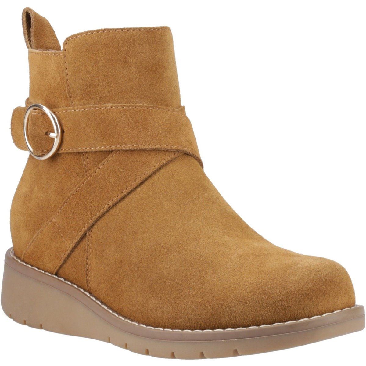 Klassische Wildleder-Stiefeletten mit Schnalle
