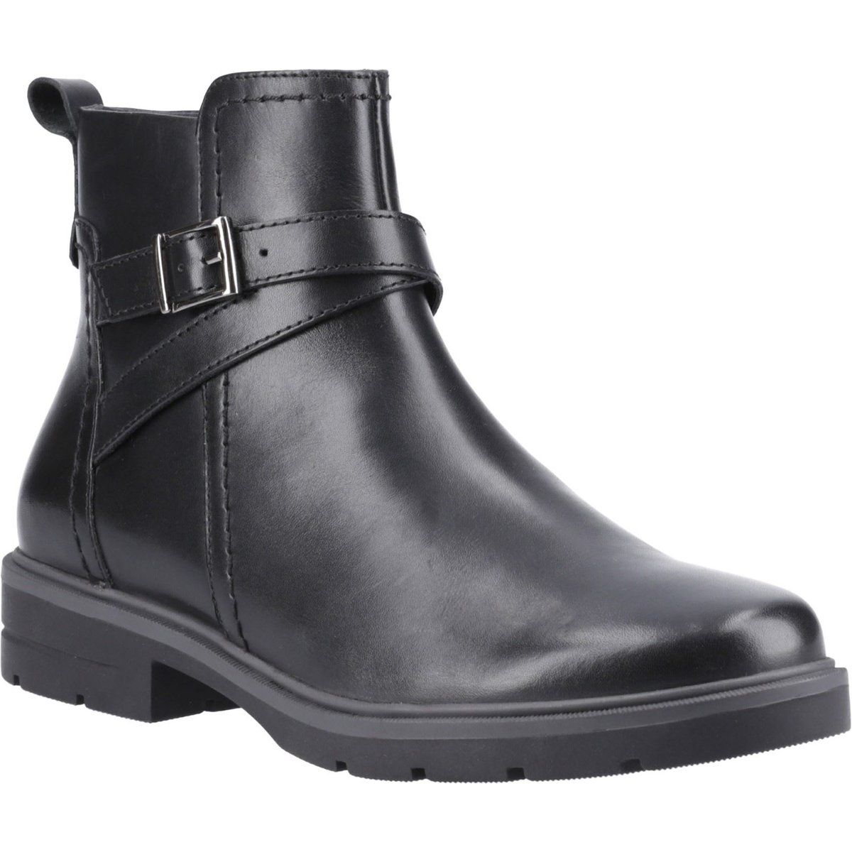Lederstiefelette mit Schnallendetail