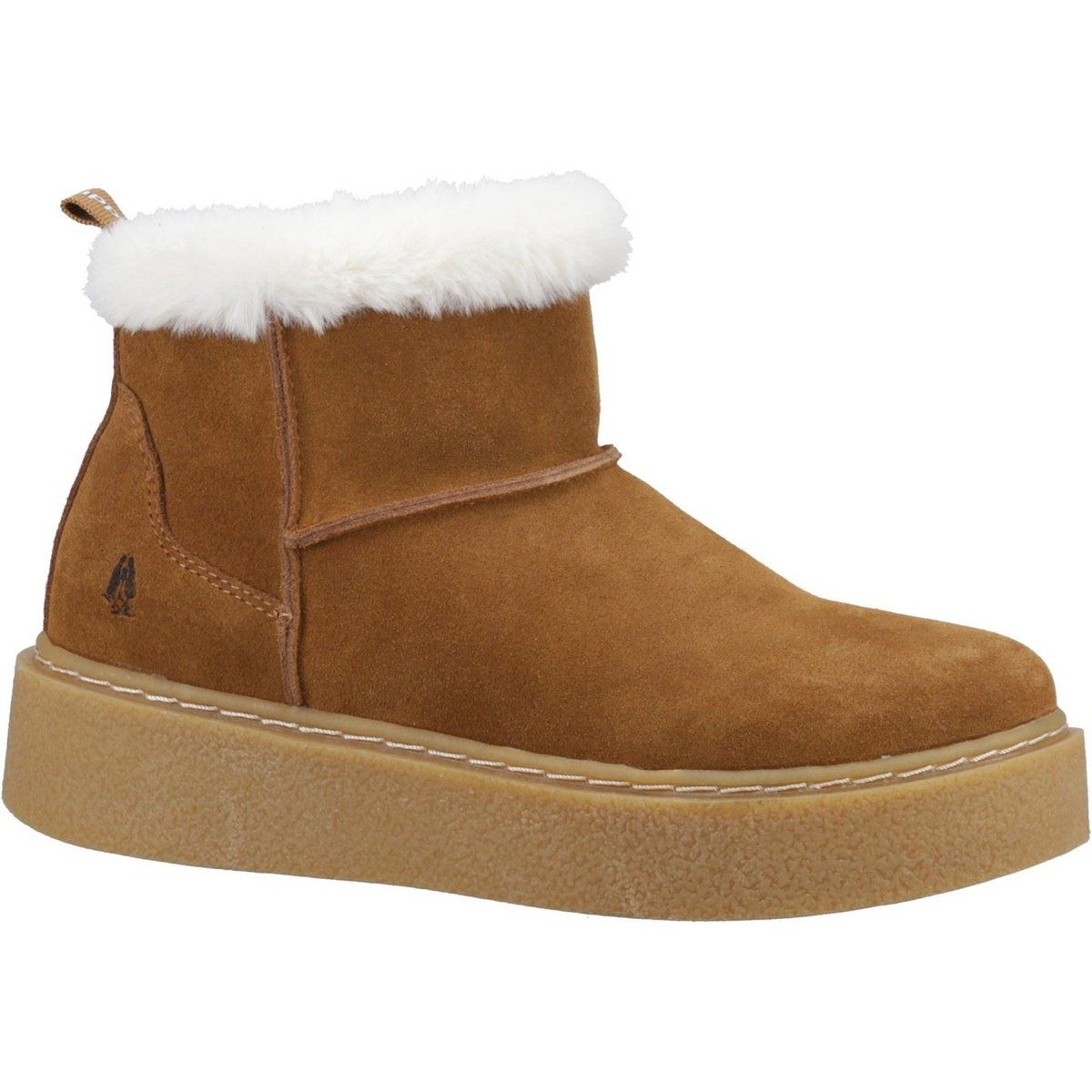 Veloursleder-Stiefeletten mit Kunstfell